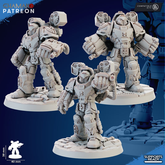 Sidereum Knights - Devastator Unit (3) - Ghamak 3D Printed Prime Scale