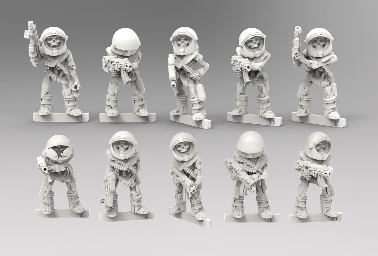 Undead Space Skeletons w/ Guns - BigMrTong - 28/32 mm