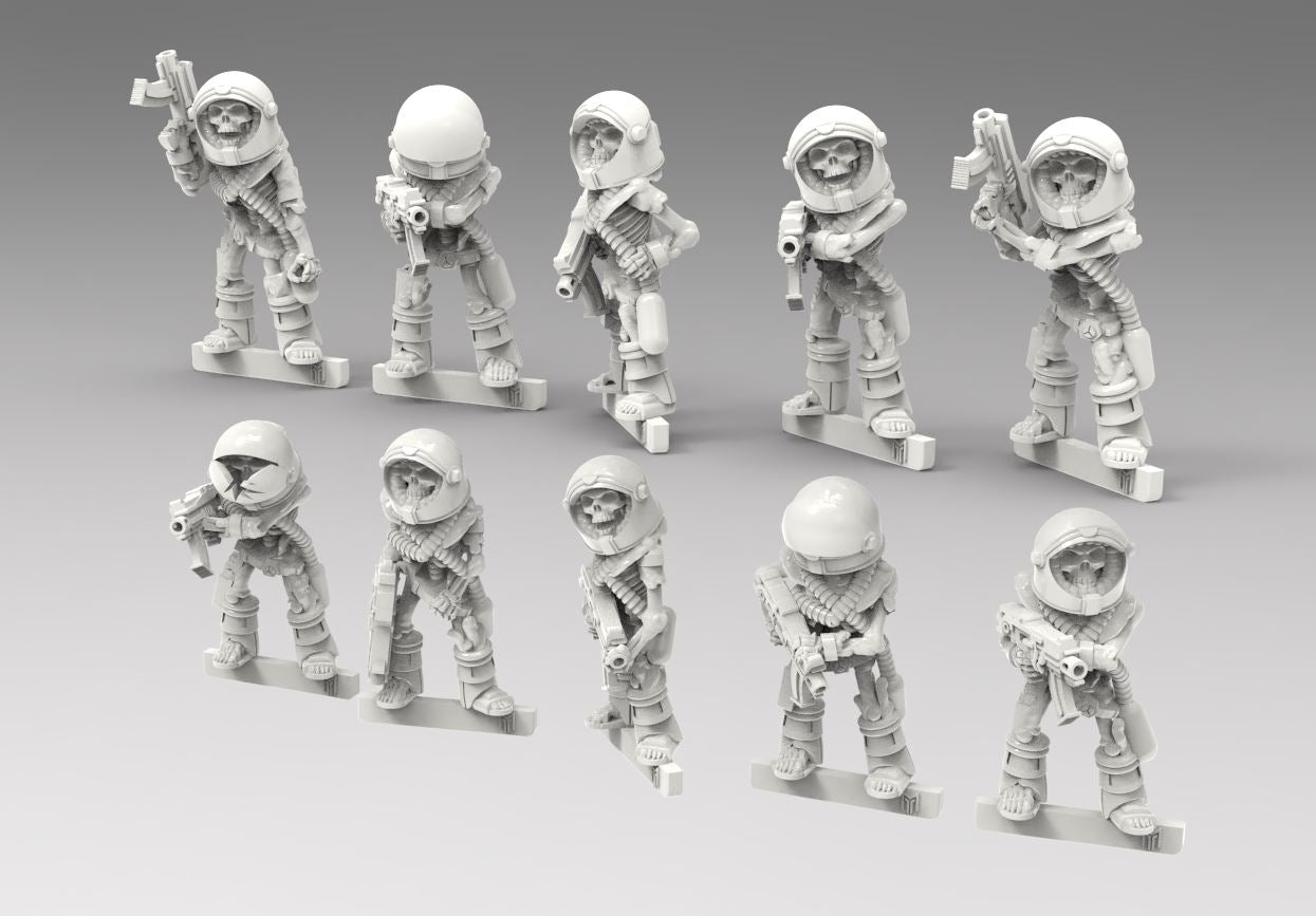 Undead Space Skeletons w/ Guns - BigMrTong - 28/32 mm