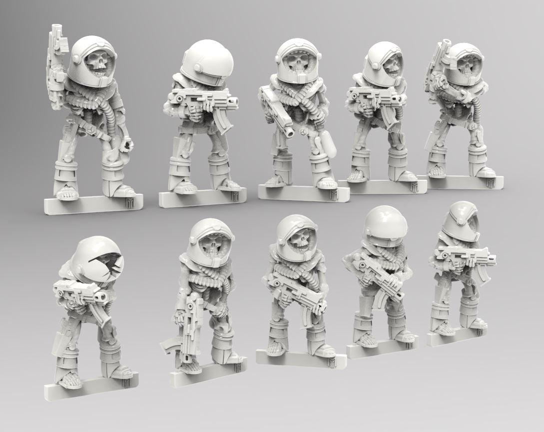 Undead Space Skeletons w/ Guns - BigMrTong - 28/32 mm