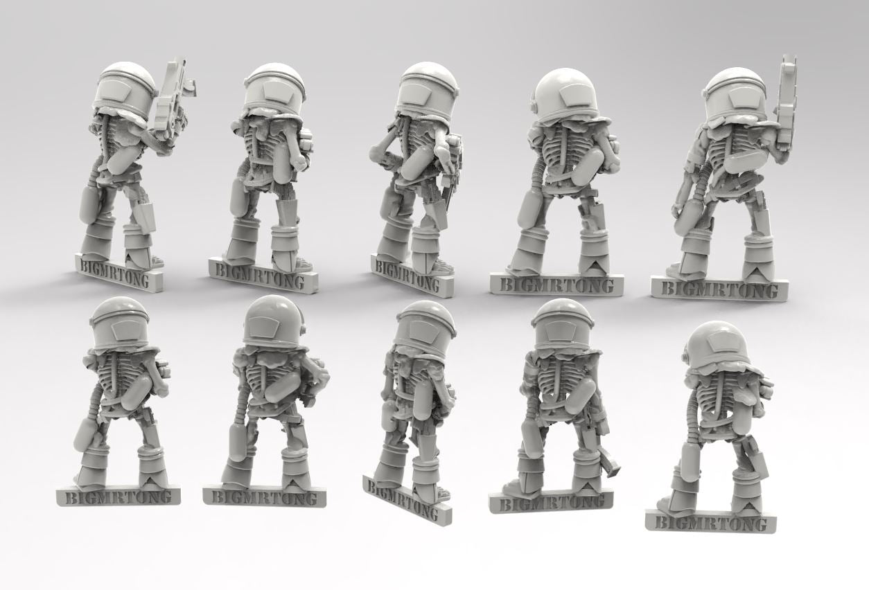 Undead Space Skeletons w/ Guns - BigMrTong - 28/32 mm