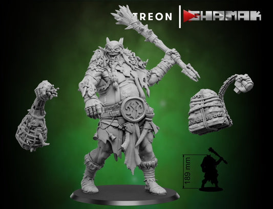 Persian Ogre Giant w/ Club - Ghamak - 3D Printed - 32 mm scale