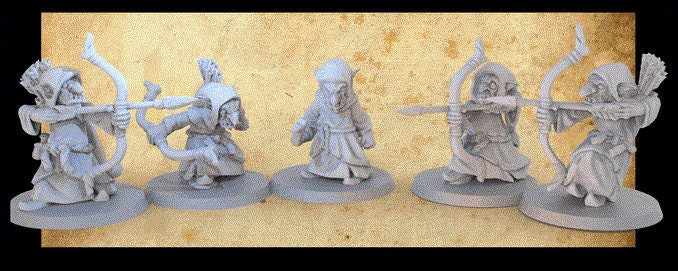 Goblin Archer Unit (5+) - Crazy Mushroom Studios - 3D Printed 32 mm