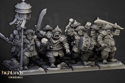 Khazarian Ogre Warriors (8) - Highlands Miniatures - 3D Printed 32 mm scale
