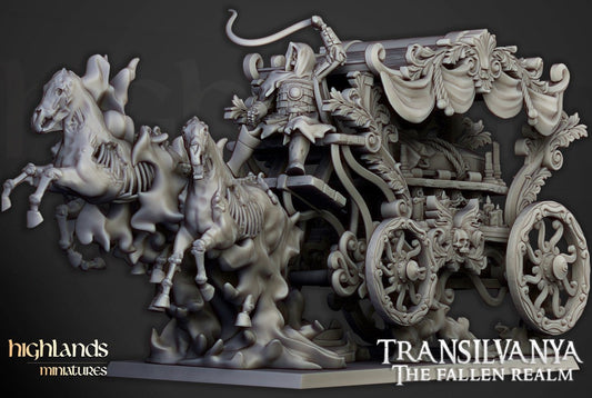 Undead Boyar Chariot - Transilvanya, The Fallen Realm - Highlands Miniatures - 3D Printed 32 mm scale