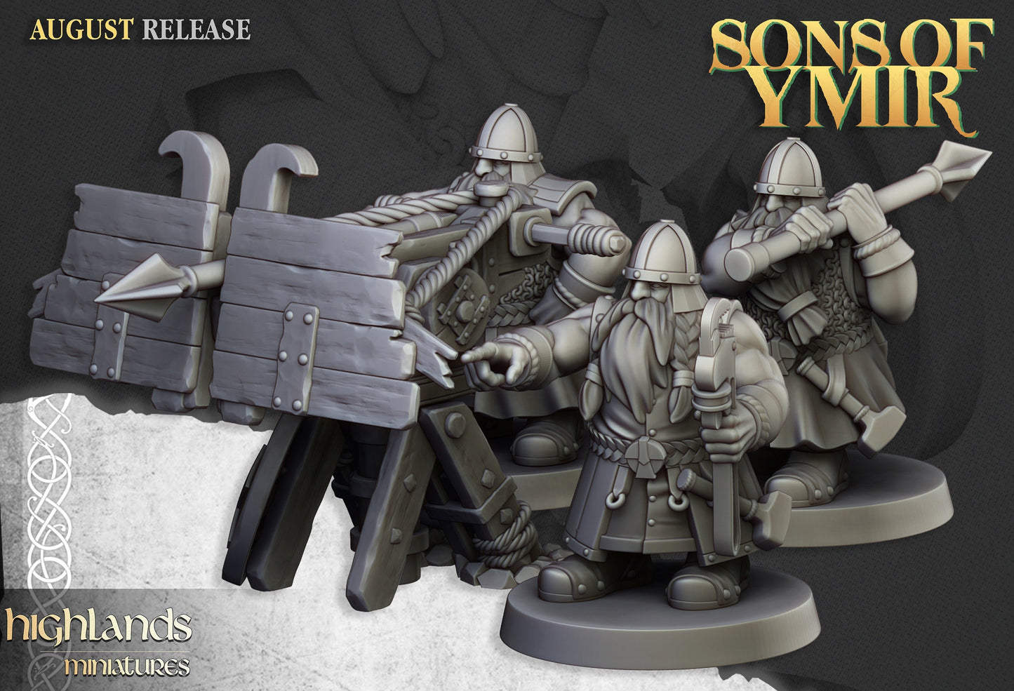 Dwarf Ballista Siege Engine - Sons of Ymir - Highlands Miniatures - 3D Printed 32 mm scale
