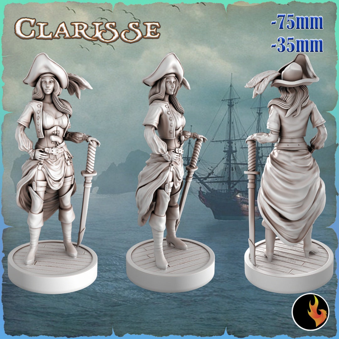 Clarisse - Pirate Girls - Ravi Sampath - 3D Printed 35 mm/75 mm