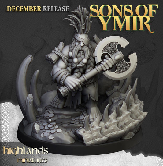 Dwarf Dragonseeker - Sons of Ymir - Highlands Miniatures - 3D Printed 32 mm scale