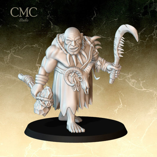 Mammoth Hunter from The Feral Tribe Wild Ogres - CMC Studio - 3D Printed