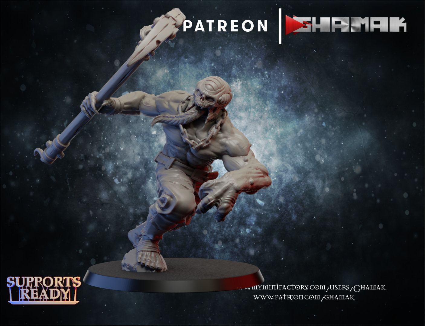 Alien Hybrid Cult Aberrations (5) - Ghamak - 3D printed 32 mm scale