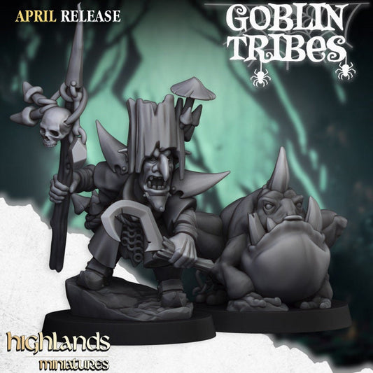 Swamp Goblin Grubnax and Croakulus - Goblins Tribes - Highlands Miniatures - 3D Printed