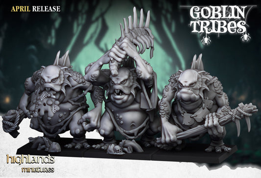 Swamp Trolls Unit (3) - Goblins Tribes - Highlands Miniatures - 3D Printed