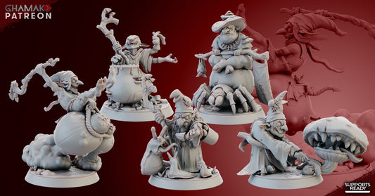 Mad Council of Misconceptions (5) - Death Cap Goblins - Ghamak - 3D Printed - 32 mm scale