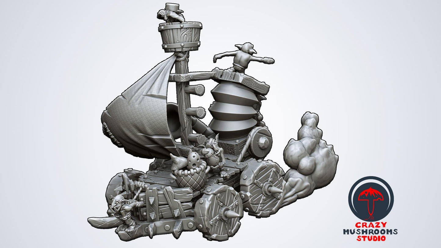 Goblin Chariot - Crazy Mushroom Studios - 3D Printed 32 mm
