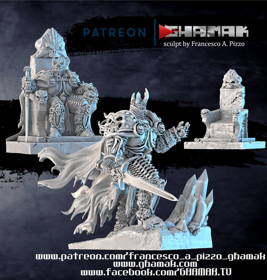 Kosheivs Undead - The Lich King - Ghamak - 3D Printed 32 mm scale