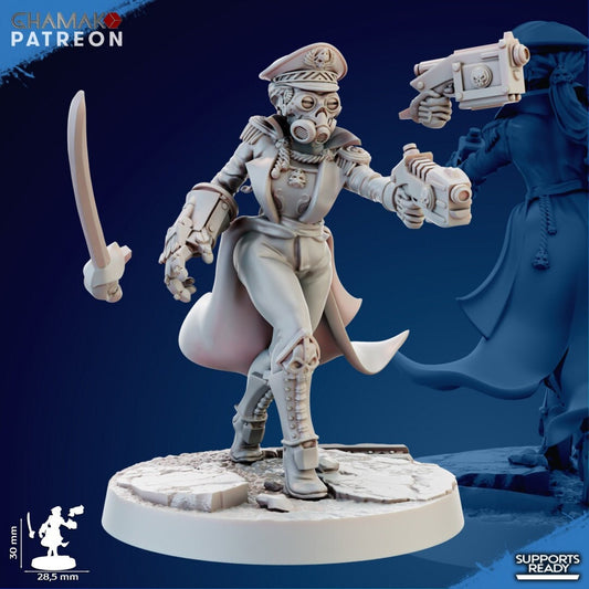 Iron Korps - Female Commissar - Ghamak 3D Printed 32 MM Scale