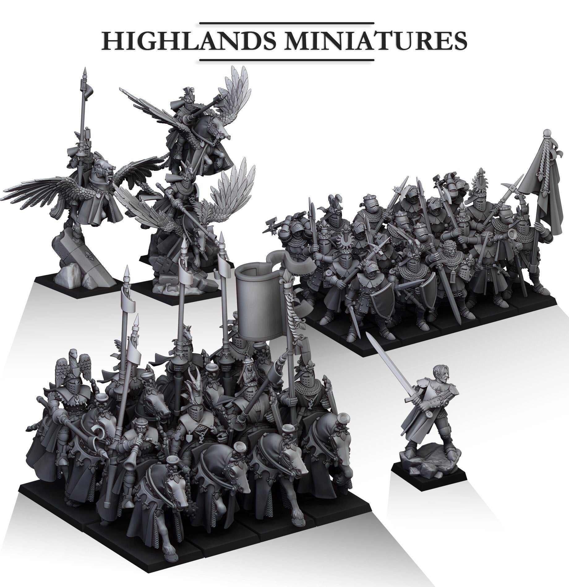 Gallia Battle Line - Knights of Gallia - Highlands Miniatures - 3D pri ...